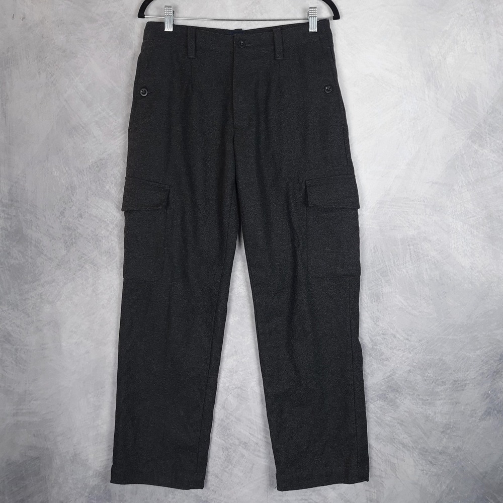 Vintage Gap Wool Cargo Pants Mens 30 Gray Straight Leg Utility Military Workwear